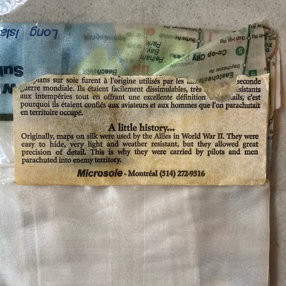 NYC Subway Map Scarf Silk 17 x 17 Inches NWOT - Picture 4 of 7